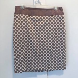 The Limited Taupe Polka dot Pencil Skirt size 4